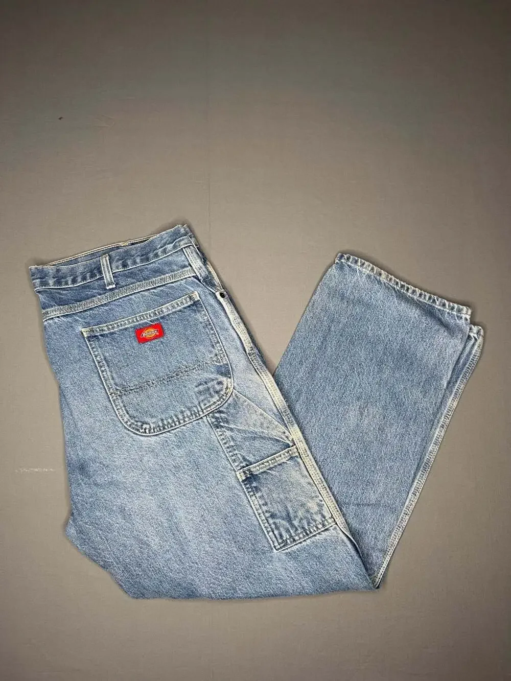 Vintage Dickies Relaxed Fit Carpenter Utility Work Jeans Light Wash Denim 38